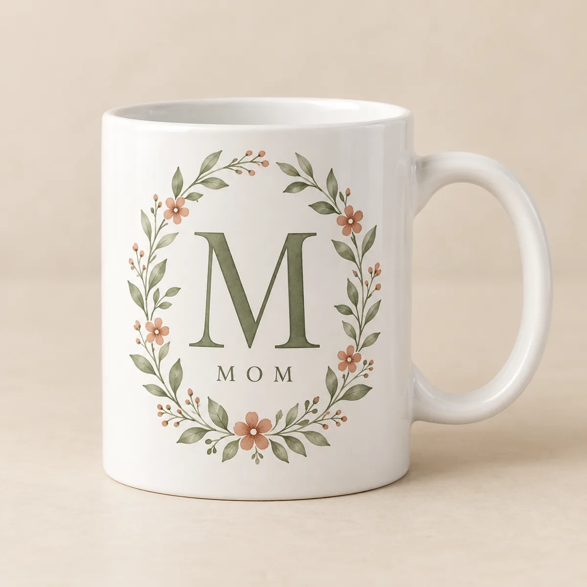 Mom Garden Initial Personalized Mug — main illustrative mockup
